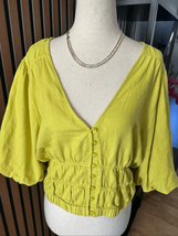 Marc New York andrew Mark size medium yellow pirate shirt short cut off - $34.65
