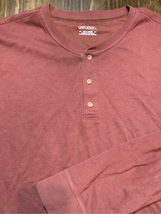 BONOBOS Henley T Shirt-Red Long Sleeve Mens EUC 2XL - $12.38