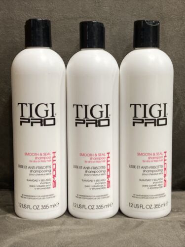 (3) PACK!!! TIGI PRO ( SMOOTH & SEAL ) SHAMPOO FOR DRY OR FRIZZY HAIR 12 OZ EACH - $149.99