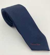 Oscar De La Renta Mens Navy Blue Red Polka Dot Tie - $92.48 MXN