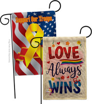 Love Always Wins Burlap - Impressions Decorative Support Our Troops Garden Flags - £27.95 GBP
