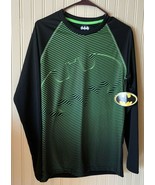 Batman 3-D Logo DC Comics Long Sleeve Shirt Black Green Men&#39;s Size Small - £10.90 GBP