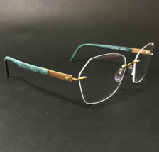 Silhouette Eyeglasses Frames 5535 KQ 3520 Green Gold Identity Titan 56-1... - $233.54
