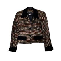 JS Collections Petite Women's Striped Blazer Size 10 Multicolor Vintage - $29.70