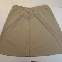Roamans Elastic Waist Skirt Size 26 Side Pocket Front Buttons #27-0099 k... - $16.83