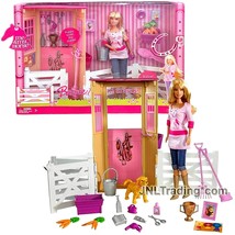Year 2007 DREAM STABLE with Barbie Doll, Puppy, Bucket, Hairbrush, Fence &amp; More - £124.19 GBP