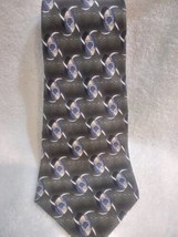 Arrow 100% Silk Mens Necktie Black Blue Geometric Arrow Pattern Tie B34 - £7.17 GBP