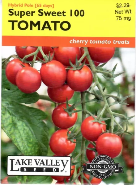 Tomato Super Sweet 100 Vegetable Seeds Non-Gmo - Lake Valley 12/23 Fresh Garden - £4.33 GBP