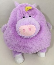 Jay At Play Mushable Unicorn microbead plush pillow purple pink nose yellow horn - $8.90