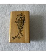 FROG Rubber Stamp Mounted Music Zydeco Rubboard Vest Frottoir Vintage - £15.73 GBP