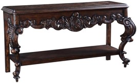 Console Table Baroque Rococo Carved Wood Distressed Walnut Antique Textured - £1,608.20 GBP