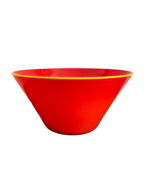 Stunning John Burchetta Art Glass Red and Yellow 10 1/8&quot; Decorative Bowl - £115.75 GBP