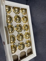Fifteen Vintage Glass Tree Ornaments Approximately 2” Made in USA Gold - £11.74 GBP