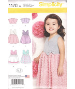 Simplicity Pattern 1170 Toddler Dress Cross Over Bodice  Sizes 1/2 - 4 U... - £3.89 GBP