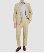 Nautica Gaff Mens Modern-Fit Seasonal Cotton Stretch 2PC Suit Solid Tan-... - €68,47 EUR