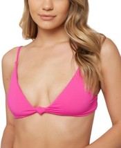 O&#39;Neill Juniors Salt Water Solids Knotted Triangle Bikini Top Neon Pink X-Large - £31.28 GBP