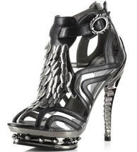 Hades ORION Black Strappy High Molded Skeleton Heels Spike Platform Ankle Strap - £109.04 GBP