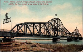 Illinois Central Bridge Between Omaha and Council Bluffs Postcard PC20 - £3.90 GBP