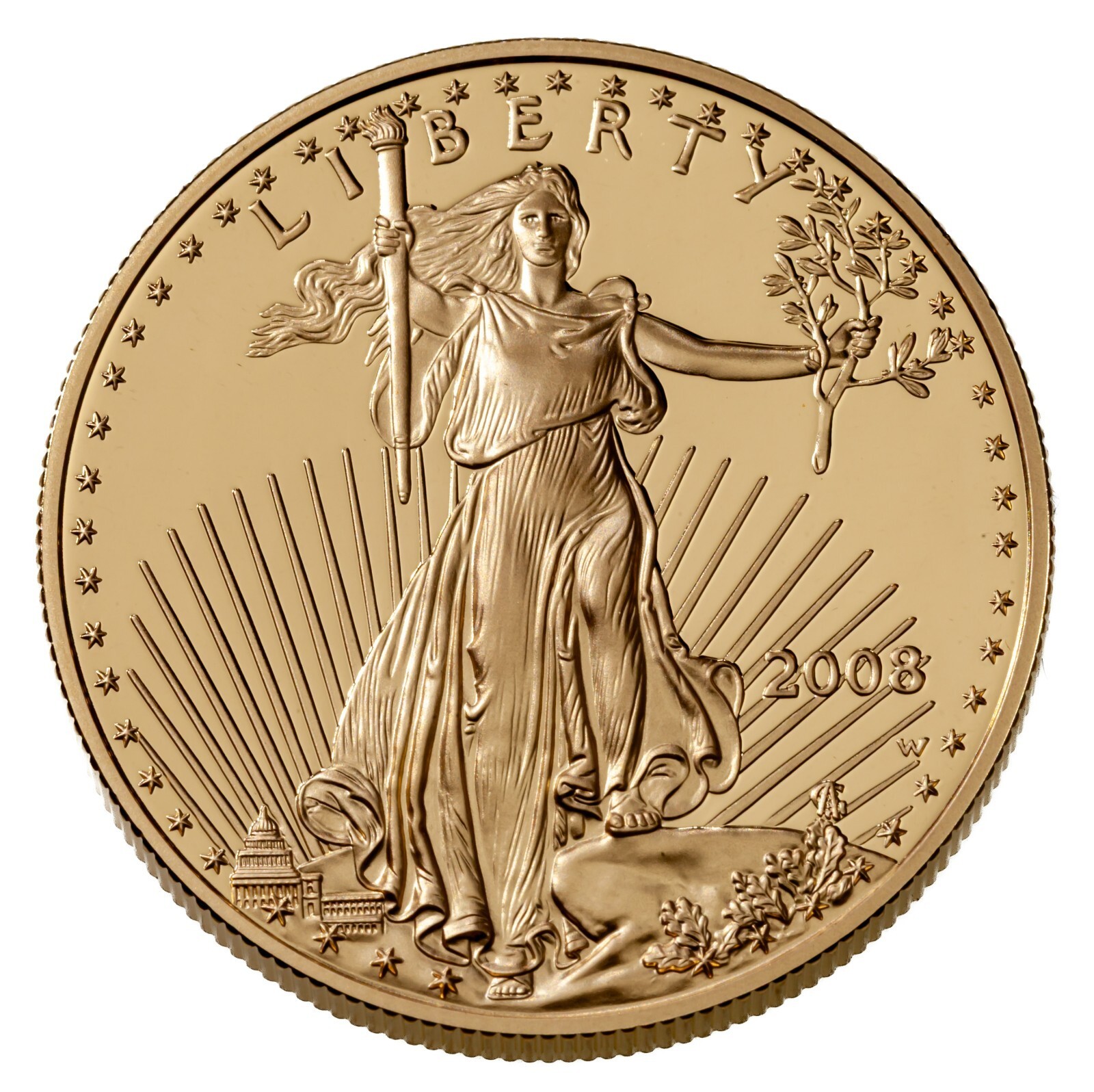 2008-W 1 oz. Dollar Gold Eagle Proof Coin W/ Box and CoA - $3,960.00