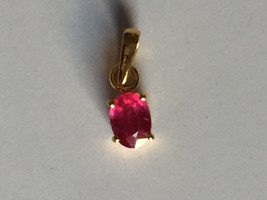 clean lustre unheated ruby pendant in 14k hallmarked solid gold - £121.96 GBP