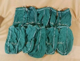 Lot of 10 Crown Royal Green Drawstring Bags Medium size 9-10&quot; Long Free ... - $15.90