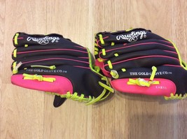 Lot of 2 Rawlings 9.5 Yoth Tee Ball Pink Yellow Clove WPL95DSP Players S... - $275.67 MXN