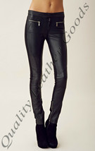 Genuine Female ladies Black  luxurious Leather Skinny Pants Leggings  29 FN CUIR - £91.16 GBP