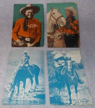 Cowboy Western Movie Star Paper Arcade Cards Lot of 4 Ritter Rogers Autry  - $19.95