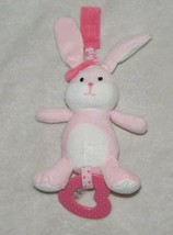 Carters Child of Mine Pink Bunny Rabbit Stuffed Plush Baby Girl Teether Rattle - £23.87 GBP