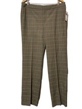 Ralph Lauren Houndstooth Dressy Casual Pants Size 14 Brown Blue Green Tan - £55.18 GBP