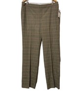 Ralph Lauren Houndstooth Dressy Casual Pants Size 14 Brown Blue Green Tan - £54.10 GBP