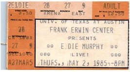 Vintage Eddie Murphy Ticket Stub Maggio 2 1985 University Of Texas Austin - $49.49