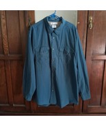 COLUMBIA Sportswear Blue Fishing Shirt Mesh Lined Adjustable Tab Sleeves... - $59.87 CAD