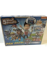 NEW Paw Patrol Chase &amp; Marshall  5-Pack Wood Puzzles In Wooden Storage Box - £11.72 GBP