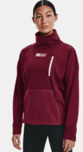 Under Armour Sweatshirt Large Loose Womens Funnel Neck Burgundy Red Running - $43.66