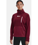 Under Armour Sweatshirt Large Loose Womens Funnel Neck Burgundy Red Running - $818.49 MXN