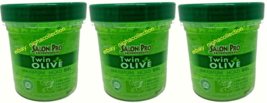 ( LOT 3 ) Salon Pro Exclusives Twin Olive Maximum Hold Hair Gel 8 Oz Ea - £19.32 GBP