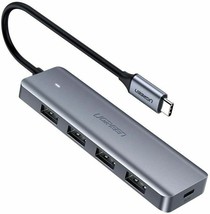 UGREEN USB C Hub 4 Ports USB Type C to USB 3.0 Hub Adapter w/ Micro USB - £15.79 GBP