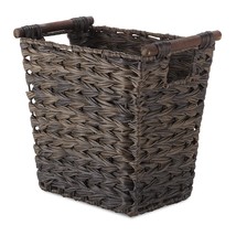Whitmor Split Rattique Driftwood Brown Waste Basket - £29.77 GBP