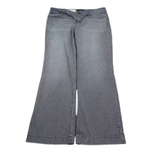 Eddie Bauer Jeans Womens 14 Blue Striped Mid Rise Cotton Raw Wash Denim Pants - £19.15 GBP