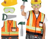 Kids Construction Worker Toys, Toddler Tool Pretend Play With Constructi... - £34.44 GBP