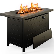 Ciays 42 Inch Gas Fire Pit Table, 60,000 Btu Propane Pits For Outside, Black - £206.48 GBP