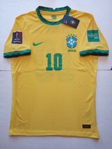 Neymar Jr Brazil World Cup Qualifiers Match Yellow Home Soccer Jersey 2020-2021 - £87.92 GBP