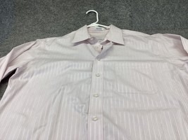 Joseph and Feiss Shirt Mens 16 32 33 Non Iron Button Up Light Pink Pinstriped - £12.58 GBP