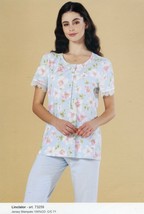 Women&#39;s Short Sleeve Long Pants Pajamas In Cotton Linclalor 73259 - $32.99