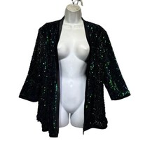 allegra K black sequins open front cardigan Size XL - $24.74