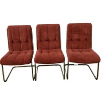  Chromcraft Mid Century Modern Cantilever Chairs Set of 3 Burnt Orange - $427.50