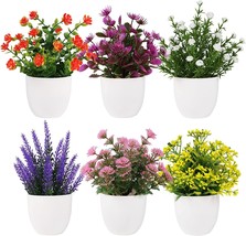 Yoratee Artificial Small Plant 6 Pcs\. Fake Flower Bathroom Faux Plant For - £30.36 GBP