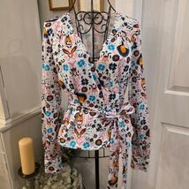 Boden Floral Wrap Top Size 6 Cottagecore Boho Chic Coquette Blouse - $29.70