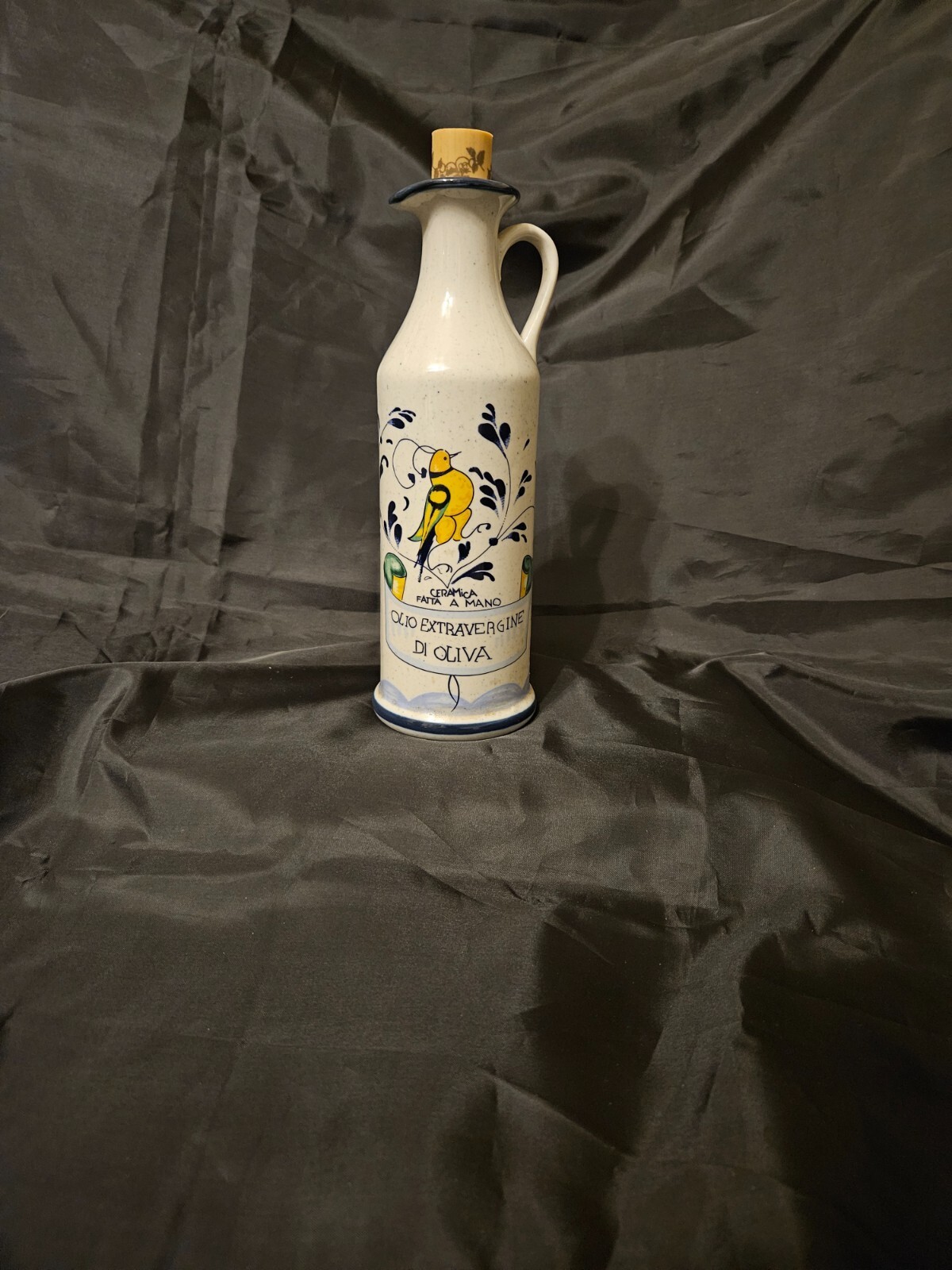Italian Hand painted ceramic olive oil decanter with spout Item image 2